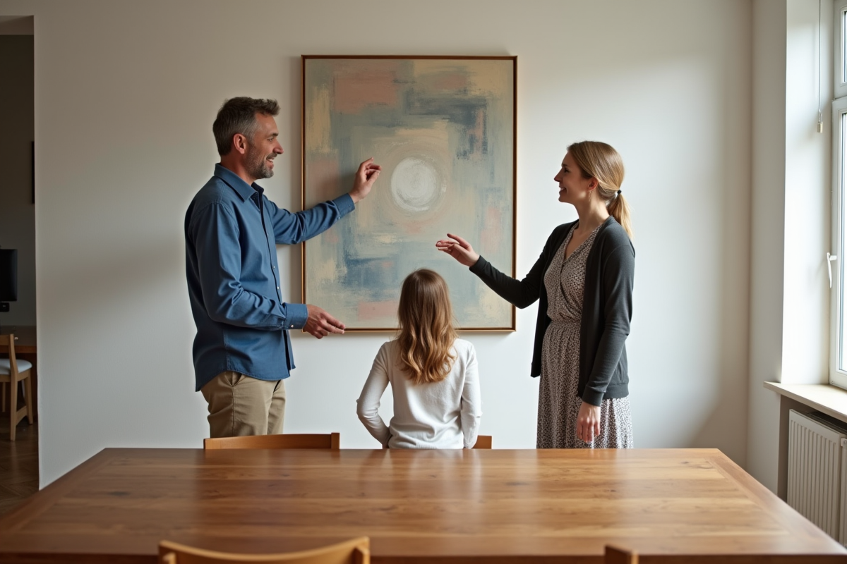 Famille discutant de l