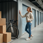 Femme réfléchissant à organiser un espace de stockage intérieur