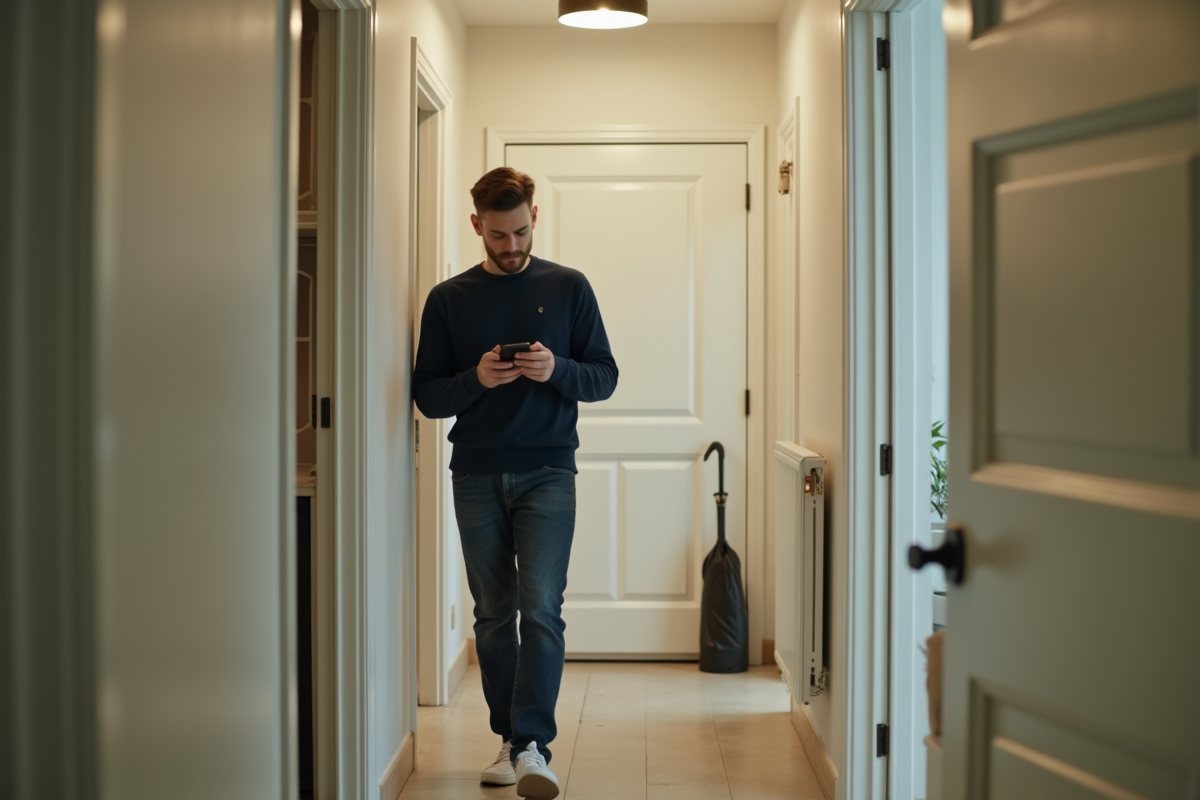 Jeune homme dans un couloir d